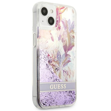 Dėklas Guess Flower Liquid Glitter GUHCP13SLFLSU iPhone 13 mini Violetinis 3 Dėklas Guess Flower Liquid Glitter GUHCP13SLFLSU iPhone 13 mini Violetinis 3