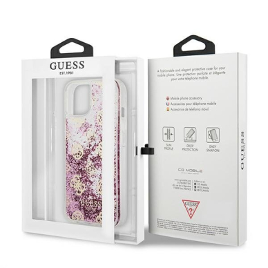Originalus Guess dėklas GUHCP13SLGPEPI iPhone 13 mini 5,4" Rožinis Peony Liquid Glitter 7 Originalus Guess dėklas GUHCP13SLGPEPI iPhone 13 mini 5,4" Rožinis Peony Liquid Glitter 7