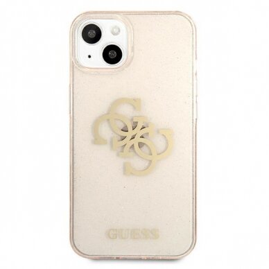 Originalus Guess dėklas GUHCP13SPCUGL4GGO iPhone 13 mini 5,4" Auksinis Glitter 4G Big Logo 2