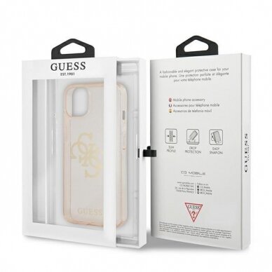 Originalus Guess dėklas GUHCP13SPCUGL4GGO iPhone 13 mini 5,4" Auksinis Glitter 4G Big Logo 7