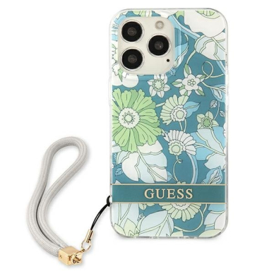 Dėklas Guess Flower Strap GUHCP13XHFLSN iPhone 13 Pro Max Žalias 2 Dėklas Guess Flower Strap GUHCP13XHFLSN iPhone 13 Pro Max Žalias 2