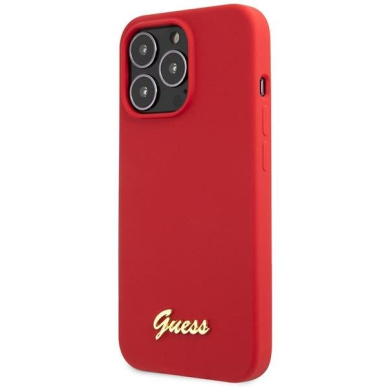Dėklas Guess Silicone Vintage Gold Logo GUHCP13XLSLMGRE iPhone 13 Pro Max Raudonas 1 Dėklas Guess Silicone Vintage Gold Logo GUHCP13XLSLMGRE iPhone 13 Pro Max Raudonas 1