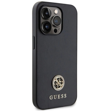 Guess GUHCP13XPS4DGPK iPhone 13 Pro Max 6.7&quot; Juodas/Juodas hardcase Strass Metal Logo 3