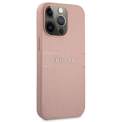 Originalus Guess dėklas GUHCP13XPSASBPI iPhone 13 Pro Max 6,7" Rožinis Saffiano Stripe 3 Originalus Guess dėklas GUHCP13XPSASBPI iPhone 13 Pro Max 6,7" Rožinis Saffiano Stripe 3
