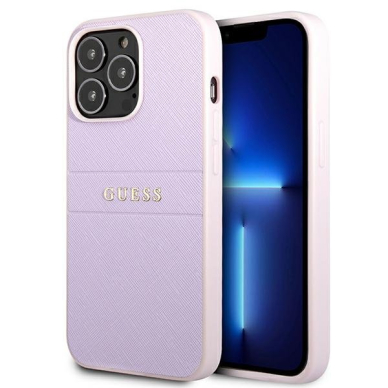 Dėklas Guess Saffiano Stripe GUHCP13XPSASBPU iPhone 13 Pro Max Purpurinis