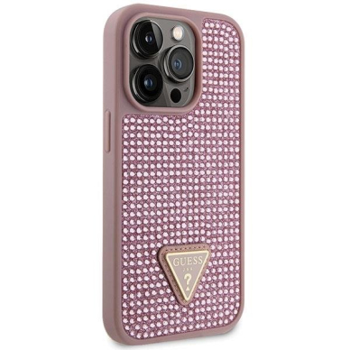 Dėklas Guess Rhinestone Triangle GUHCP14LHDGTPP iPhone 14 Pro Rožinis 3 Dėklas Guess Rhinestone Triangle GUHCP14LHDGTPP iPhone 14 Pro Rožinis 3