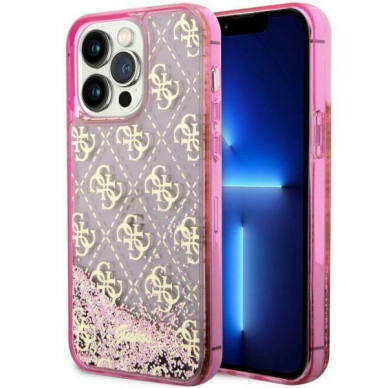 Dėklas Guess Liquid Glitter 4G Transculent GUHCP14LLC4PSGP iPhone 14 Pro Rožinis Dėklas Guess Liquid Glitter 4G Transculent GUHCP14LLC4PSGP iPhone 14 Pro Rožinis