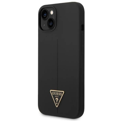 iPhone 14 – Guess GUHCP14SSLTGK 6.1" hardcase Silicone Triangle - Juodas/Juodas 1