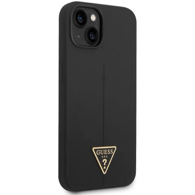 iPhone 14 – Guess GUHCP14SSLTGK 6.1" hardcase Silicone Triangle - Juodas/Juodas 3