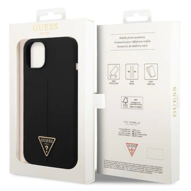 iPhone 14 – Guess GUHCP14SSLTGK 6.1" hardcase Silicone Triangle - Juodas/Juodas 7