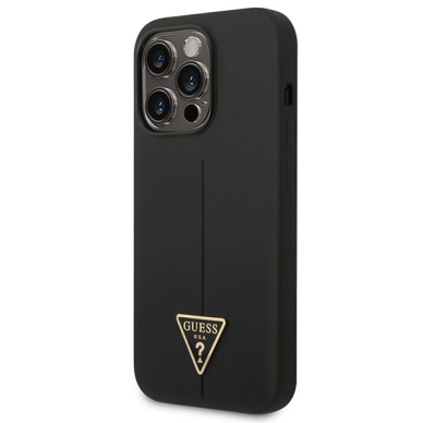 iPhone 14 Pro Max – Guess GUHCP14XSLTGK 6.7" hardcase Silicone Triangle - Juodas/Juodas 1