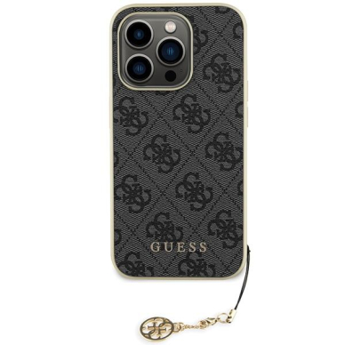 Originalus dėklas Guess GUHCP15LGF4GGR iPhone 15 Pro 6.1 pilkos spalvos/pilkos spalvos hardcase 4G Charms Collection 2 Originalus dėklas Guess GUHCP15LGF4GGR iPhone 15 Pro 6.1 pilkos spalvos/pilkos spalvos hardcase 4G Charms Collection 2