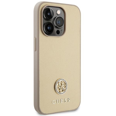 Originalus dėklas Guess GUHCP15LPS4DGPD iPhone 15 Pro 6.1 gold/gold hardcase Strass Metal Logo 3 Originalus dėklas Guess GUHCP15LPS4DGPD iPhone 15 Pro 6.1 gold/gold hardcase Strass Metal Logo 3