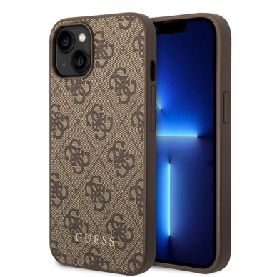 Originalus dėklas Guess GUHCP15MG4GFBR iPhone 15 Plus 6.7 Rudas/Rudas hard case 4G Metal Gold Logo Originalus dėklas Guess GUHCP15MG4GFBR iPhone 15 Plus 6.7 Rudas/Rudas hard case 4G Metal Gold Logo