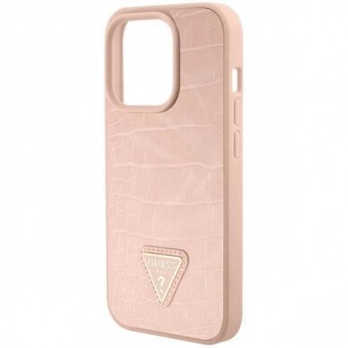 Originalus Guess dėklas GUHCP15XPCRTHCP iPhone 15 Pro Max Rožinis/Rožinis hardcase Croco Triangle Metal Logo 6 Originalus Guess dėklas GUHCP15XPCRTHCP iPhone 15 Pro Max Rožinis/Rožinis hardcase Croco Triangle Metal Logo 6