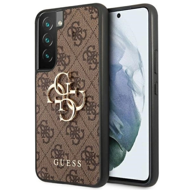 Guess GUHCS22S4GMGBR S901 S22 rudas hardcase 4G didelis metalinis logotipas Guess GUHCS22S4GMGBR S901 S22 rudas hardcase 4G didelis metalinis logotipas
