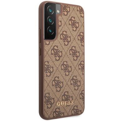 Akcija! Dėklas Guess GUHCS23MG4GFBR Samsung Galaxy S23 Plus Rudas  4