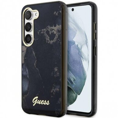 Dėklas Guess Marble GUHCS23SHTMRSK Samsung Galaxy S23 S911 Juodas-auksinis Dėklas Guess Marble GUHCS23SHTMRSK Samsung Galaxy S23 S911 Juodas-auksinis