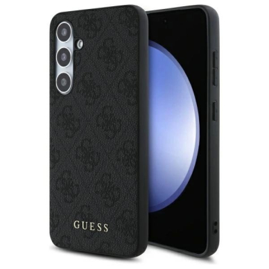 Dėklas Guess GUHCS24FEG4GFGR S24 FE S721 gray/gray hard 4G Metal Gold Logo Dėklas Guess GUHCS24FEG4GFGR S24 FE S721 gray/gray hard 4G Metal Gold Logo