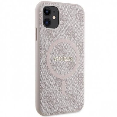 Originalus Guess dėklas GUHMN61G4GFRP iPhone 11 6.1" / Xr Rožinis/Rožinis hardcase 4G Collection Leather Metal Logo MagSafe 3 Originalus Guess dėklas GUHMN61G4GFRP iPhone 11 6.1" / Xr Rožinis/Rožinis hardcase 4G Collection Leather Metal Logo MagSafe 3