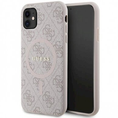 Originalus Guess dėklas GUHMN61G4GFRP iPhone 11 6.1" / Xr Rožinis/Rožinis hardcase 4G Collection Leather Metal Logo MagSafe Originalus Guess dėklas GUHMN61G4GFRP iPhone 11 6.1" / Xr Rožinis/Rožinis hardcase 4G Collection Leather Metal Logo MagSafe