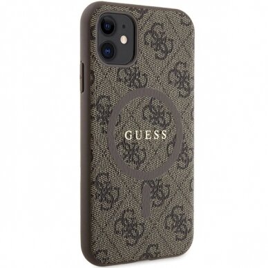 Originalus Guess dėklas GUHMN61G4GFRW iPhone 11 6.1" / Xr Rudas/Rudas hardcase 4G Collection Leather Metal Logo MagSafe 3 Originalus Guess dėklas GUHMN61G4GFRW iPhone 11 6.1" / Xr Rudas/Rudas hardcase 4G Collection Leather Metal Logo MagSafe 3