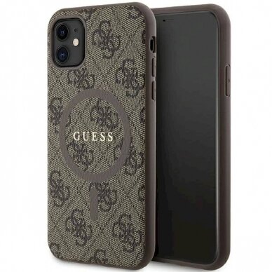 Originalus Guess dėklas GUHMN61G4GFRW iPhone 11 6.1" / Xr Rudas/Rudas hardcase 4G Collection Leather Metal Logo MagSafe Originalus Guess dėklas GUHMN61G4GFRW iPhone 11 6.1" / Xr Rudas/Rudas hardcase 4G Collection Leather Metal Logo MagSafe