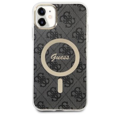 Akcija! Dėklas Guess 4G MagSafe GUHMN61H4STK iPhone 11 Juodas  1