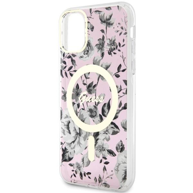 Dėklas Guess Flower MagSafe GUHMN61HCFWSP iPhone 11 / Xr Rožinis 5 Dėklas Guess Flower MagSafe GUHMN61HCFWSP iPhone 11 / Xr Rožinis 5