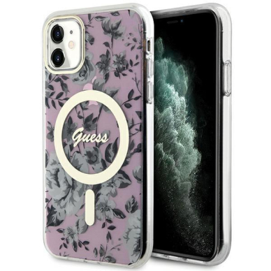 Dėklas Guess Flower MagSafe GUHMN61HCFWSP iPhone 11 / Xr Rožinis Dėklas Guess Flower MagSafe GUHMN61HCFWSP iPhone 11 / Xr Rožinis