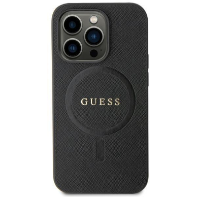 Dėklas Guess GUHMN61PSAHMCK iPhone 11 / Xr - Juodas Saffiano MagSafe Dėklas Guess GUHMN61PSAHMCK iPhone 11 / Xr - Juodas Saffiano MagSafe