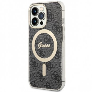 Dėklas Guess 4G MagSafe GUHMP13LH4STK iPhone 13 Pro / 13 Juodas Dėklas Guess 4G MagSafe GUHMP13LH4STK iPhone 13 Pro / 13 Juodas