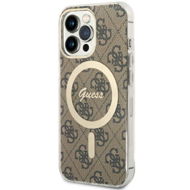 Dėklas Guess 4G MagSafe GUHMP13LH4STW iPhone 13 Pro / 13 Rudas Dėklas Guess 4G MagSafe GUHMP13LH4STW iPhone 13 Pro / 13 Rudas