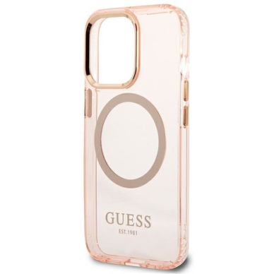 Dėklas Guess Gold Outline Translucent MagSafe GUHMP13LHTCMP iPhone 13 Pro / 13 Rožinis 5 Dėklas Guess Gold Outline Translucent MagSafe GUHMP13LHTCMP iPhone 13 Pro / 13 Rožinis 5