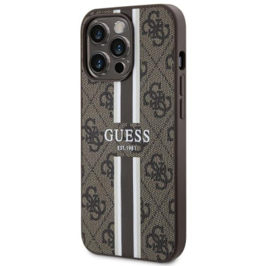 Dėklas Guess 4G Printed Stripes MagSafe GUHMP13LP4RPSW iPhone 13 Pro / 13 Rudas 1