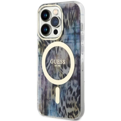 Dėklas Guess Leopard MagSafe GUHMP14LHLEOPWB iPhone 14 Pro Mėlynas 1 Dėklas Guess Leopard MagSafe GUHMP14LHLEOPWB iPhone 14 Pro Mėlynas 1