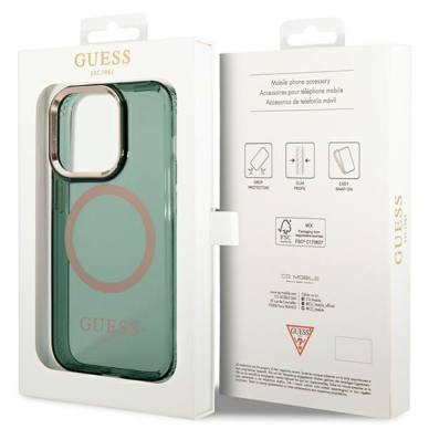 Dėklas Guess Gold Outline Translucent MagSafe GUHMP14LHTCMA iPhone 14 Pro Žalias 7 Dėklas Guess Gold Outline Translucent MagSafe GUHMP14LHTCMA iPhone 14 Pro Žalias 7