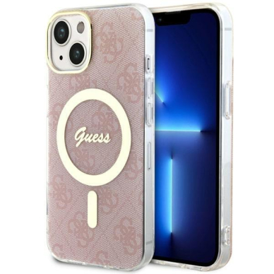 Dėklas Guess 4G MagSafe GUHMP14MH4STP iPhone 14 Plus Rožinis Dėklas Guess 4G MagSafe GUHMP14MH4STP iPhone 14 Plus Rožinis