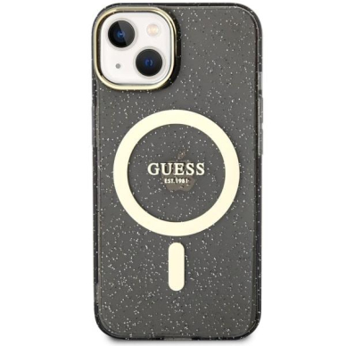 Dėklas Guess Glitter Gold MagSafe GUHMP14MHCMCGK iPhone 14 Plus Juodas 2 Dėklas Guess Glitter Gold MagSafe GUHMP14MHCMCGK iPhone 14 Plus Juodas 2