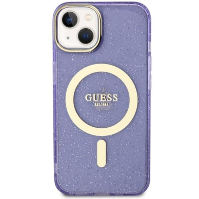 Dėklas Guess Glitter Gold MagSafe GUHMP14MHCMCGU iPhone 14 Plus Purpurinis 2 Dėklas Guess Glitter Gold MagSafe GUHMP14MHCMCGU iPhone 14 Plus Purpurinis 2
