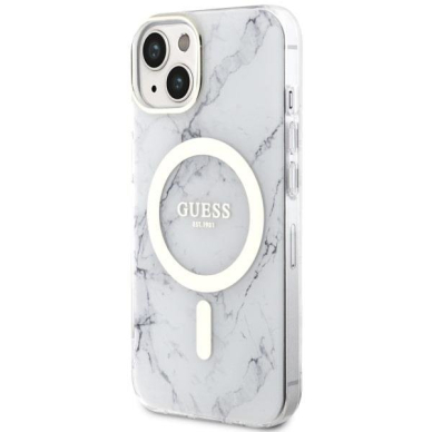 Dėklas Guess Marble MagSafe GUHMP14MPCUMAH iPhone 14 Plus Baltas 1 Dėklas Guess Marble MagSafe GUHMP14MPCUMAH iPhone 14 Plus Baltas 1