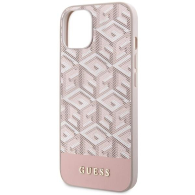 Dėklas Guess GCube Stripes MagSafe GUHMP14SHGCFSEP iPhone 14 Rožinis 5