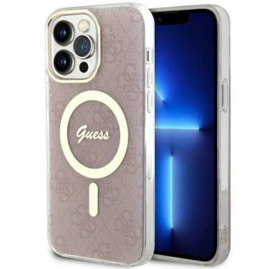 Dėklas Guess 4G MagSafe GUHMP14XH4STP iPhone 14 Pro Max Rožinis Dėklas Guess 4G MagSafe GUHMP14XH4STP iPhone 14 Pro Max Rožinis