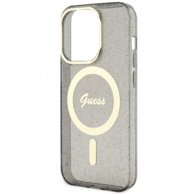 Dėklas Guess Glitter Gold MagSafe GUHMP14XHCMCGK iPhone 14 Pro Max Juodas 5 Dėklas Guess Glitter Gold MagSafe GUHMP14XHCMCGK iPhone 14 Pro Max Juodas 5