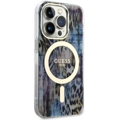 Dėklas Guess Leopard MagSafe GUHMP14XHLEOPWB iPhone 14 Pro Max Mėlynas 3 Dėklas Guess Leopard MagSafe GUHMP14XHLEOPWB iPhone 14 Pro Max Mėlynas 3