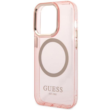 Dėklas Guess Gold Outline Translucent MagSafe GUHMP14XHTCMP iPhone 14 Pro Max Rožinis 5 Dėklas Guess Gold Outline Translucent MagSafe GUHMP14XHTCMP iPhone 14 Pro Max Rožinis 5