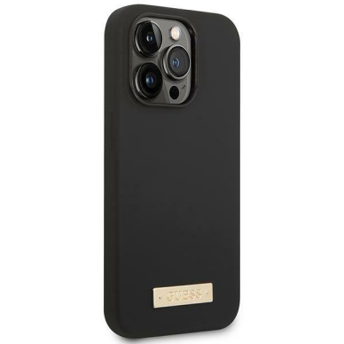 Dėklas Guess Silicone Logo Plate MagSafe GUHMP14XSBPLK iPhone 14 Pro Max Juodas 3 Dėklas Guess Silicone Logo Plate MagSafe GUHMP14XSBPLK iPhone 14 Pro Max Juodas 3