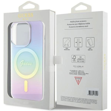 Guess GUHMP15LHITSU iPhone 15 Pro 6.1&quot; Violetinis/Violetinis hardcase IML Iridescent MagSafe 7