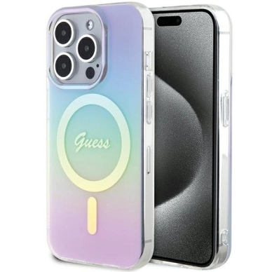 Guess GUHMP15LHITSU iPhone 15 Pro 6.1&quot; Violetinis/Violetinis hardcase IML Iridescent MagSafe