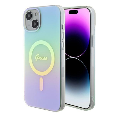 Originalus dėklas Guess GUHMP15MHITSQ iPhone 15 Plus 6.7 turquoise/turquoise hardcase IML Iridescent MagSafe Originalus dėklas Guess GUHMP15MHITSQ iPhone 15 Plus 6.7 turquoise/turquoise hardcase IML Iridescent MagSafe
